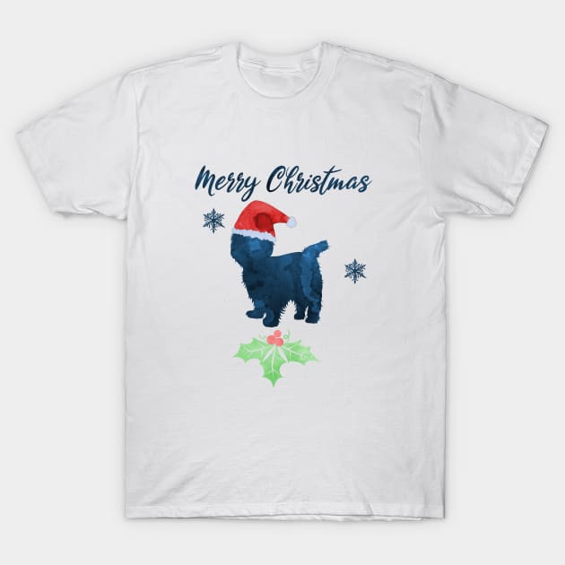 Merry Christmas Bichon Frise Art T-Shirt by TheJollyMarten